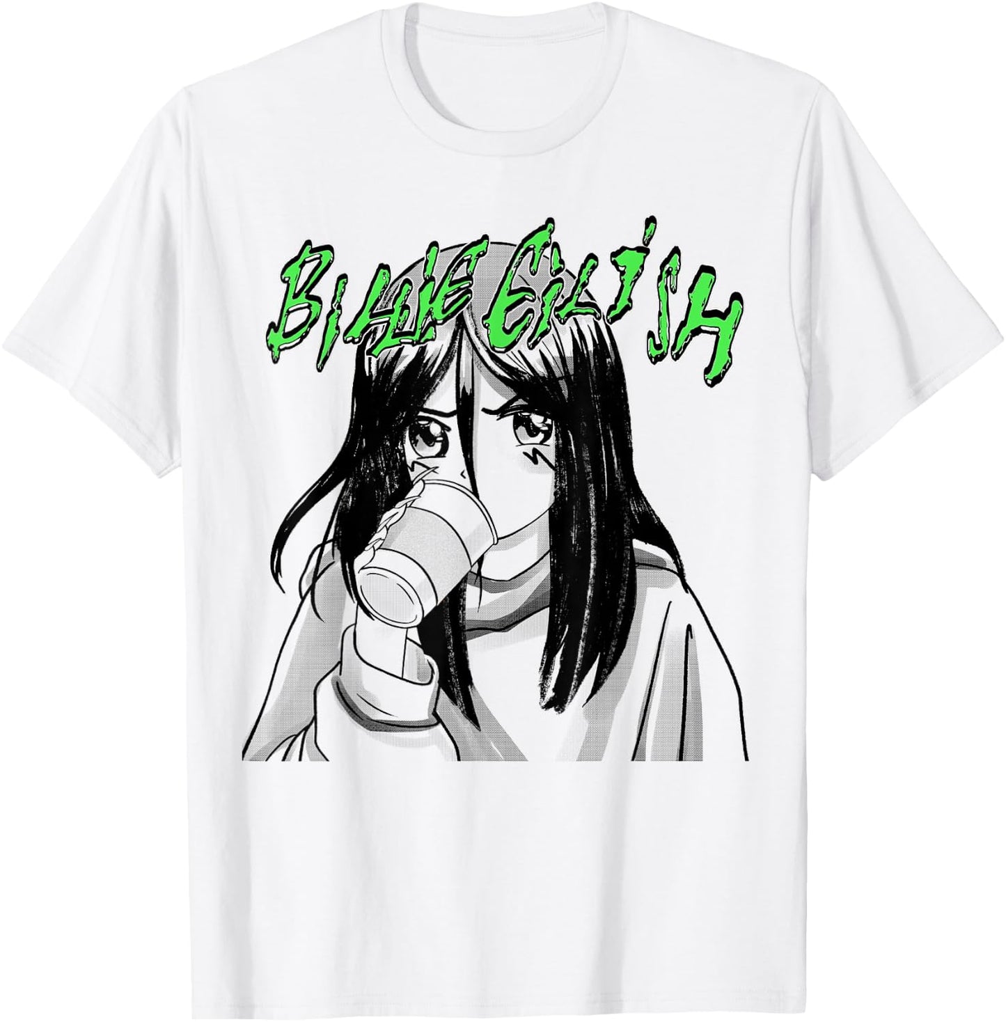 Official Billie Eilish Coffee Animated T-Shirt Small