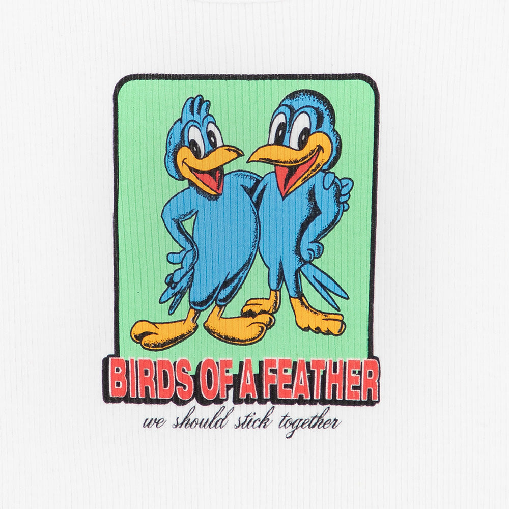 BIRDS OF A FEATHER WHITE TANK