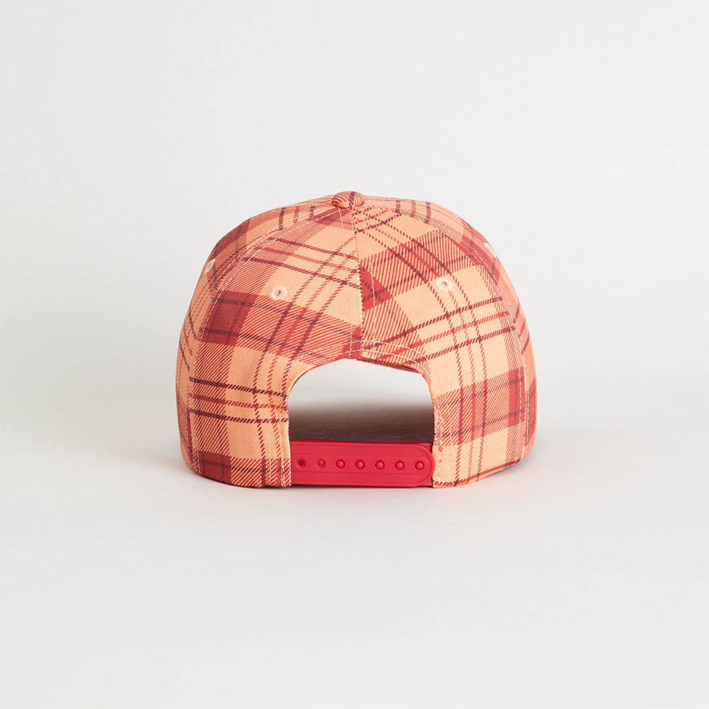 PLAID HAT WITH FELT LOGOS