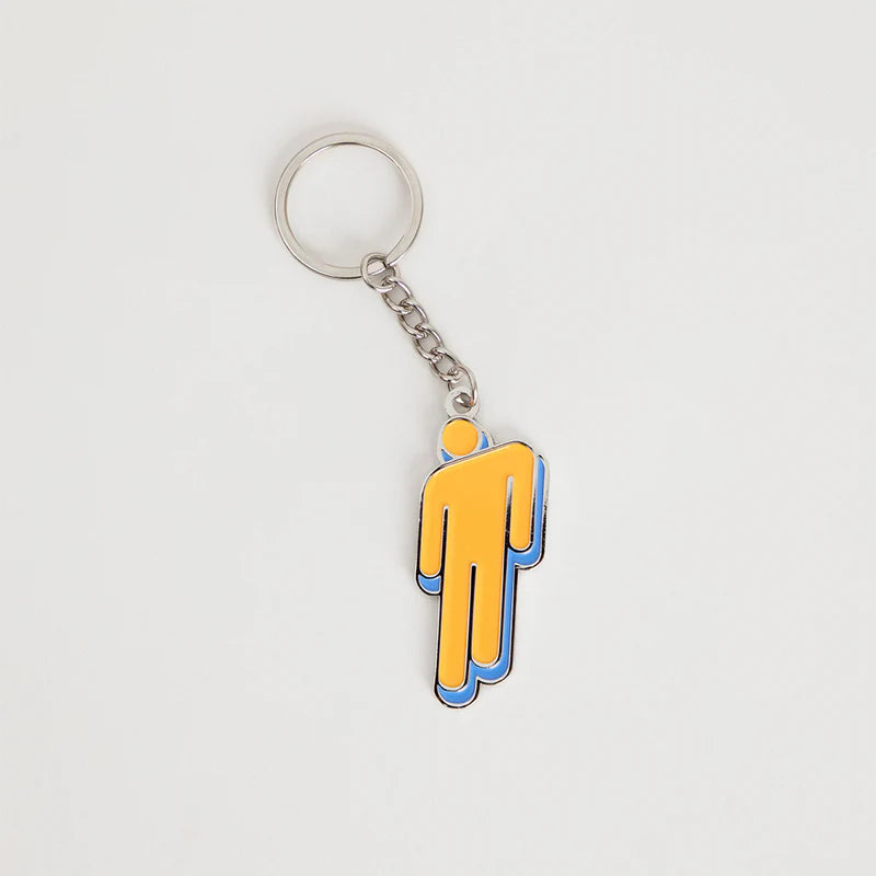 Orange Blohsh Metal Keychain