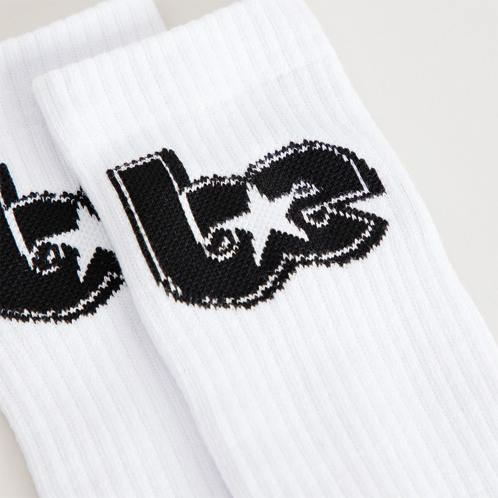 BE Star White Crew Socks