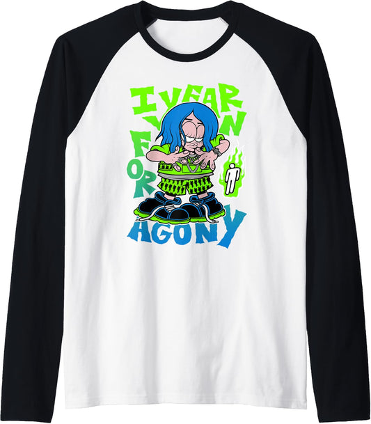 Billie Eilish Official Agony White Raglan Baseball Tee