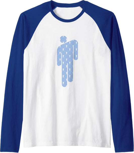 Billie Eilish Official Blohsh Blue Raglan Baseball Tee