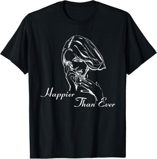 Official Billie Eilish Happier Than Ever Black T-Shirt