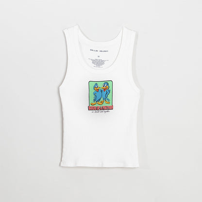BIRDS OF A FEATHER WHITE TANK