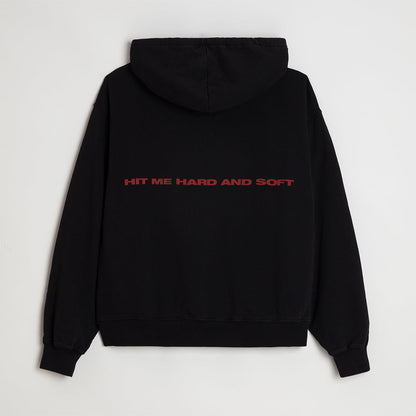 HIT ME HARD AND SOFT Black Cover Pullover Hoodie