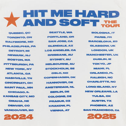 Lean HIT ME HARD AND SOFT: THE TOUR 2024 White T-Shirt