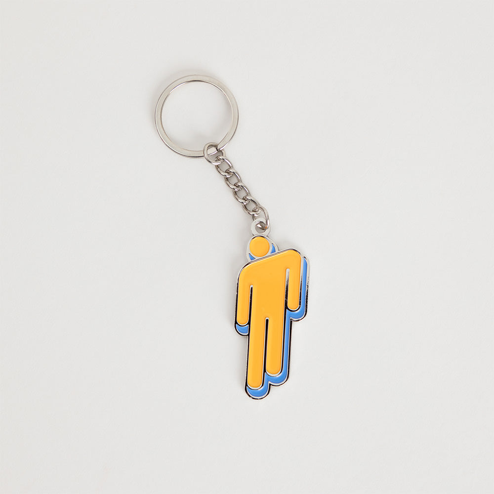Orange Blohsh Metal Keychain