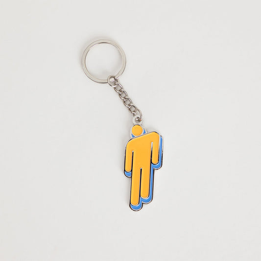 Orange Blohsh Metal Keychain
