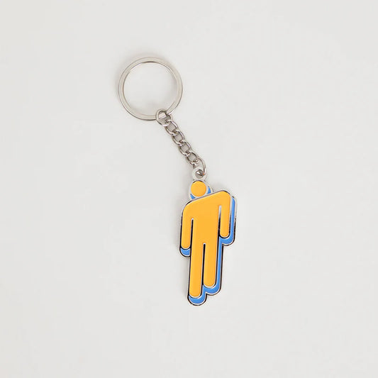 Orange Blohsh Metal Keychain