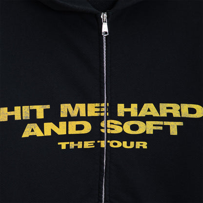 HIT ME HARD AND SOFT Live in 3D Hands Black Zip Hoodie