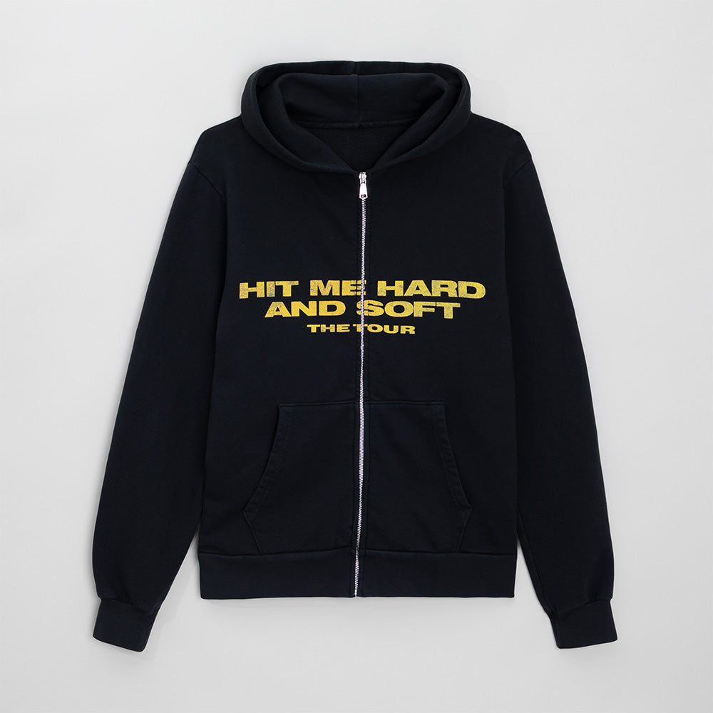 HIT ME HARD AND SOFT Live in 3D Hands Black Zip Hoodie
