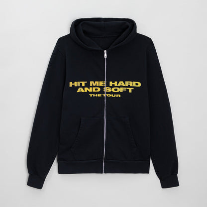HIT ME HARD AND SOFT Live in 3D Hands Black Zip Hoodie