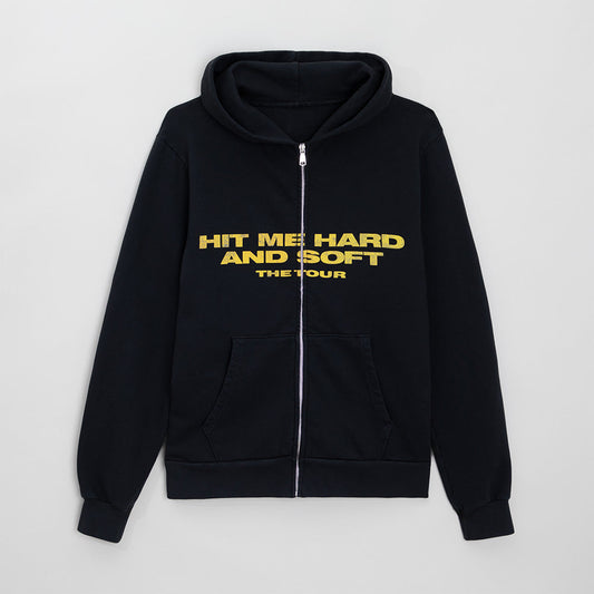 HIT ME HARD AND SOFT Live in 3D Hands Black Zip Hoodie