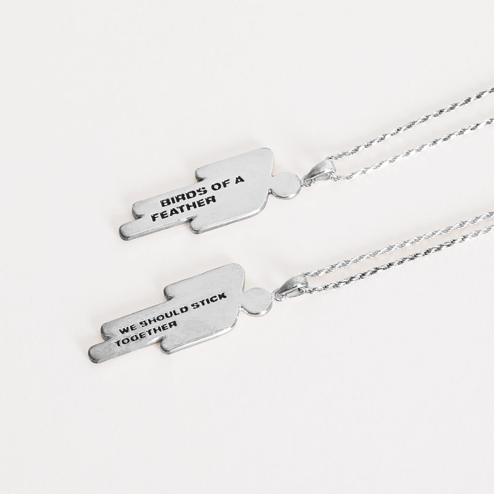 BLOHSH SILVER FRIENDSHIP NECKLACE 2 PACK