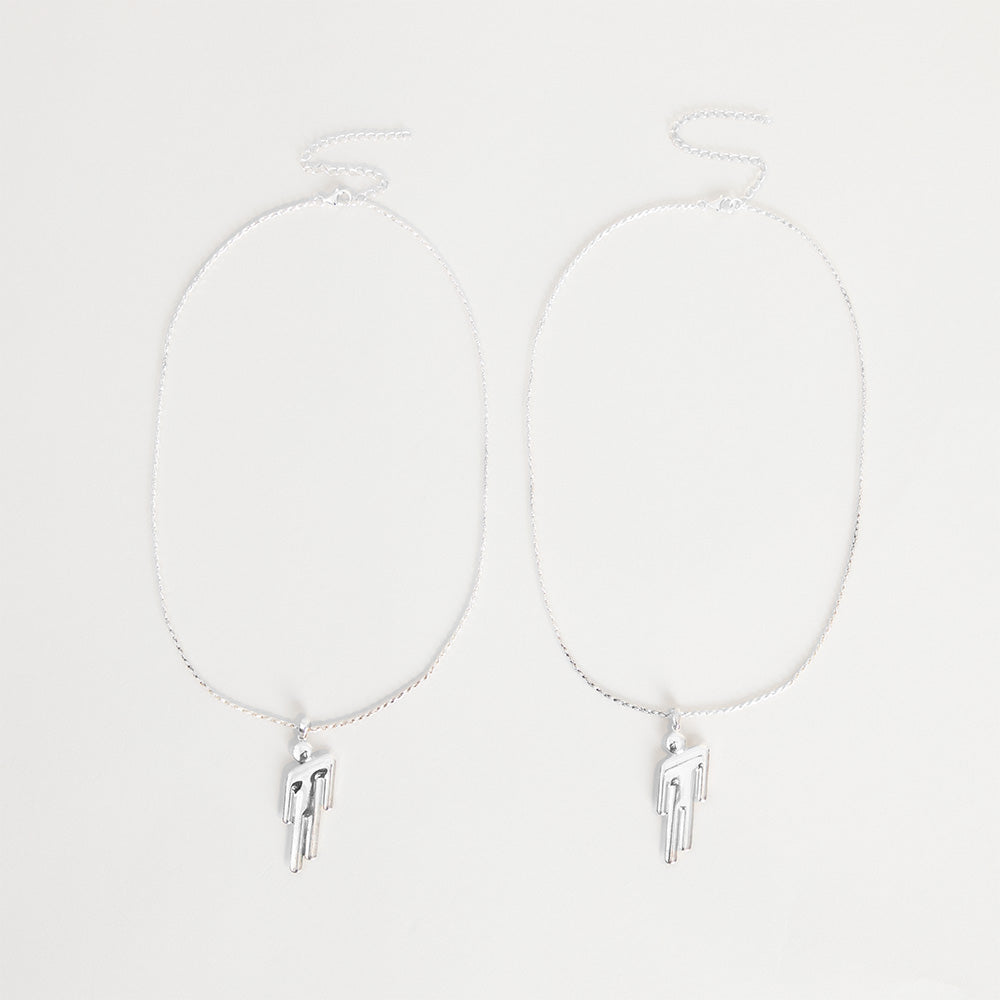 BLOHSH SILVER FRIENDSHIP NECKLACE 2 PACK