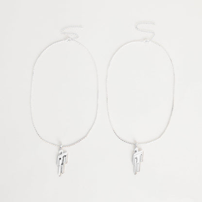 BLOHSH SILVER FRIENDSHIP NECKLACE 2 PACK