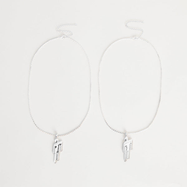 BLOHSH SILVER FRIENDSHIP NECKLACE 2 PACK