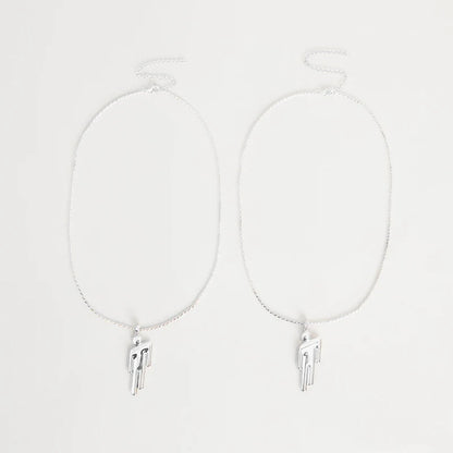 BLOHSH SILVER FRIENDSHIP NECKLACE 2 PACK