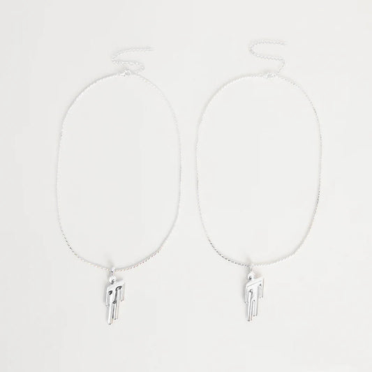 BLOHSH SILVER FRIENDSHIP NECKLACE 2 PACK