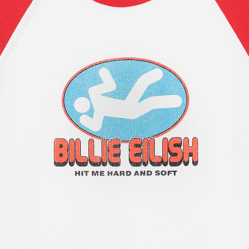 RED AND WHITE RAGLAN DROP SLEEVE TEE