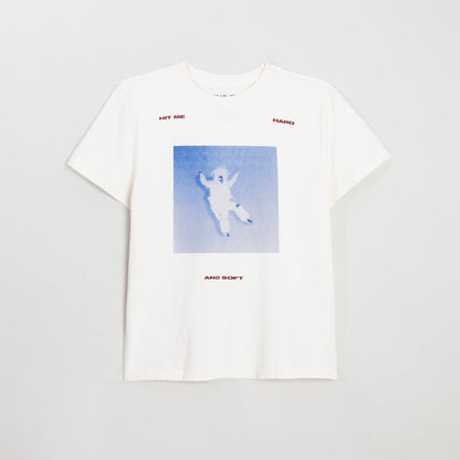 Falling Scatter Text White T-shirt